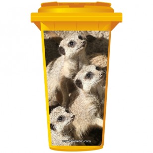 Meerkat Family Wheelie Bin Sticker Panel